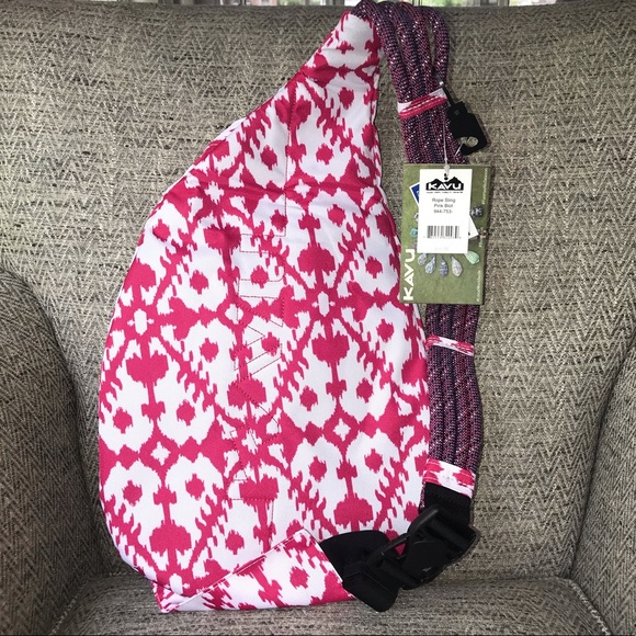 NEW Kavu Rope Sling Bag In Pink Blot - Picture 4 of 7